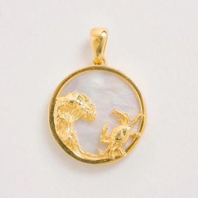 Cancer Gold Zodiac Necklace Cut Out