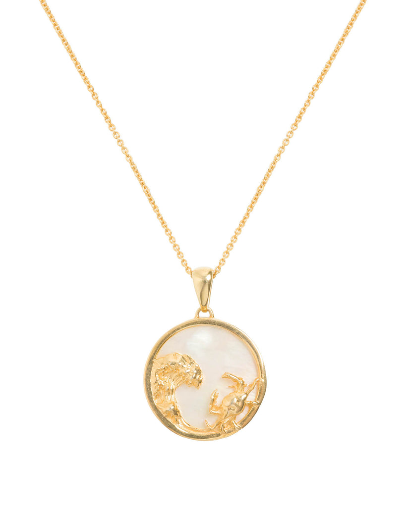 Cancer, Gold Zodiac Necklace