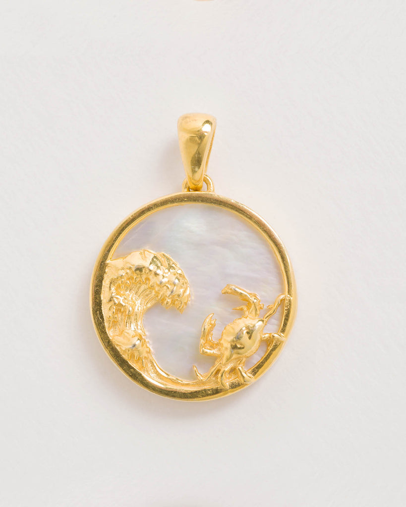 Cancer, Gold Zodiac Pendant