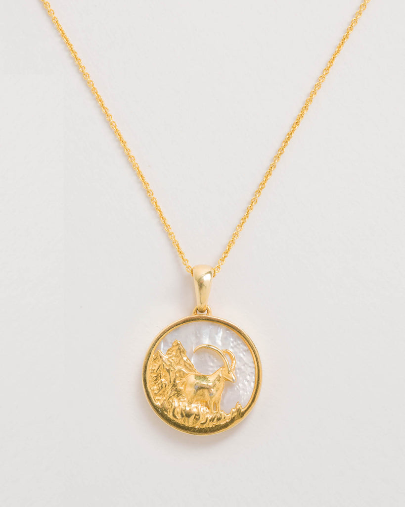 Capricorn, Gold Zodiac Necklace