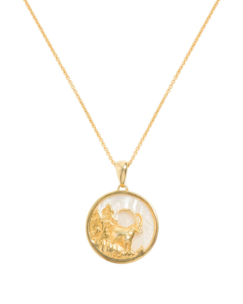 Capricorn, Gold Zodiac Necklace