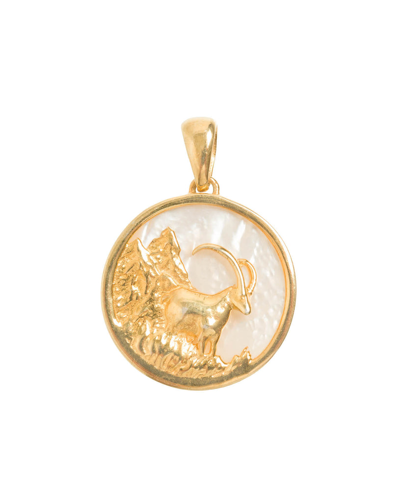 Capricorn, Gold Zodiac Pendant