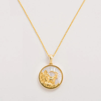 Capricorn, Gold Zodiac Necklace