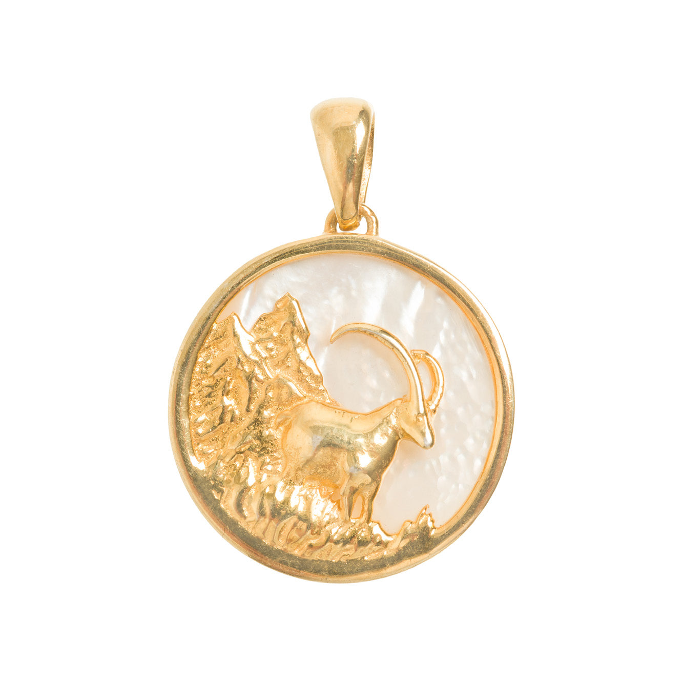 Capricorn Gold Zodiac Necklace Cut Out