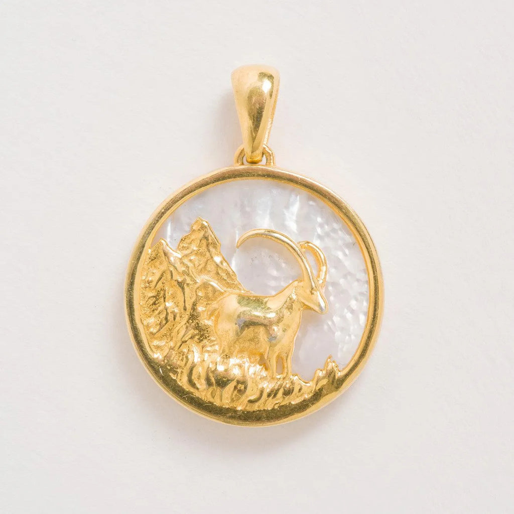 Capricorn Gold Zodiac Necklace Cut Out