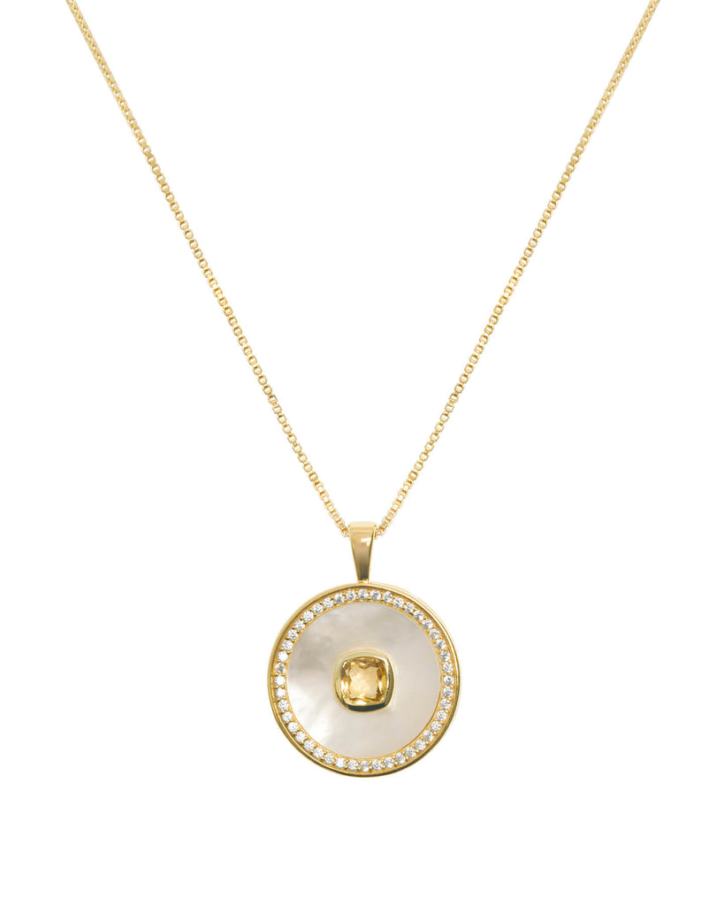 Citrine Mother Of Pearl Necklace
