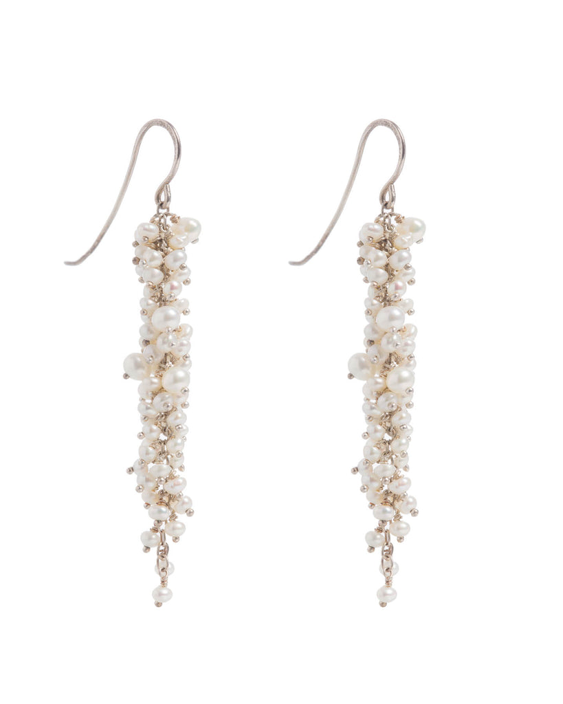 Delicate Silver Pearl Drops