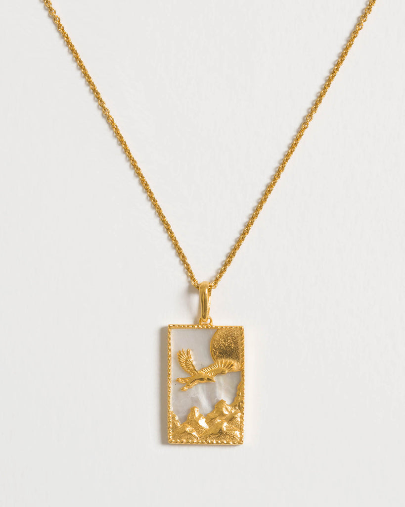 Rectangle Eagle Necklace