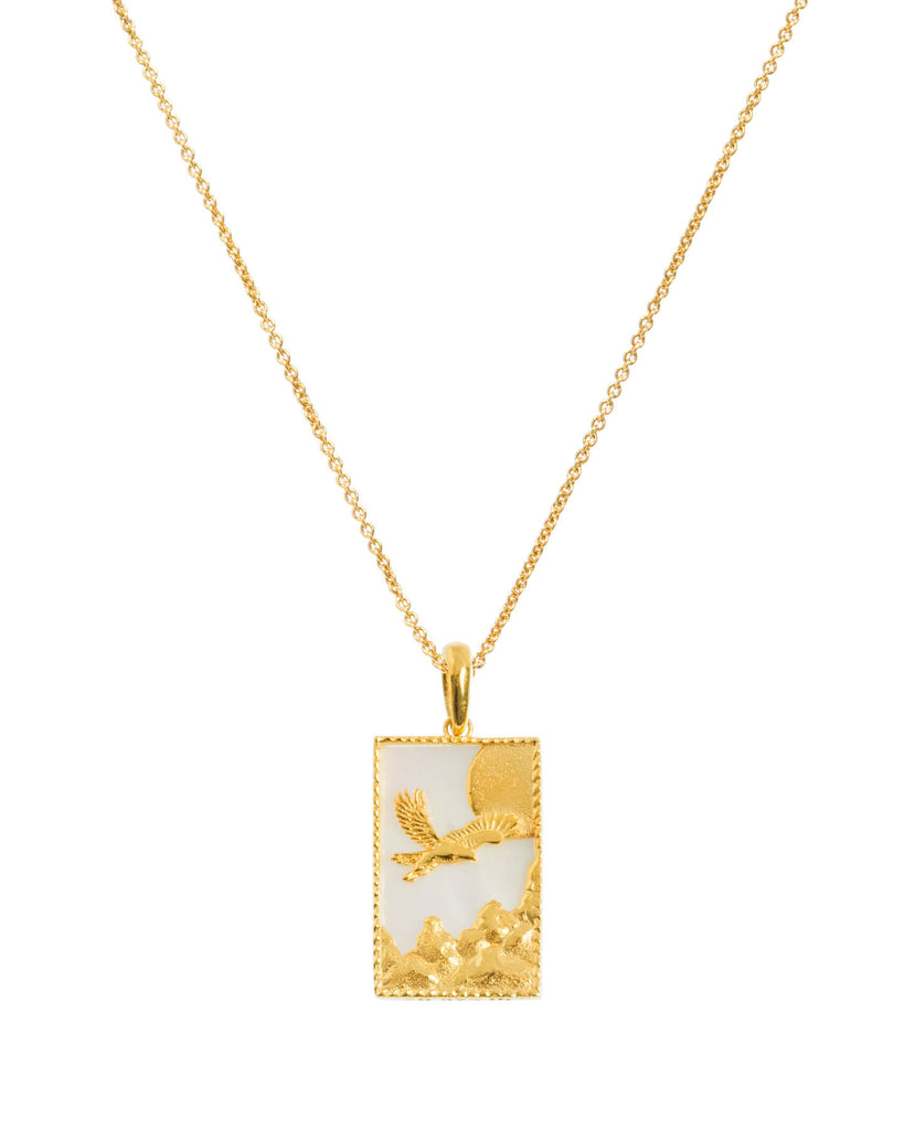 Rectangle Eagle Necklace