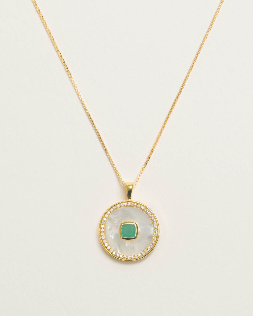 Emerald Mother Of Pearl Necklace