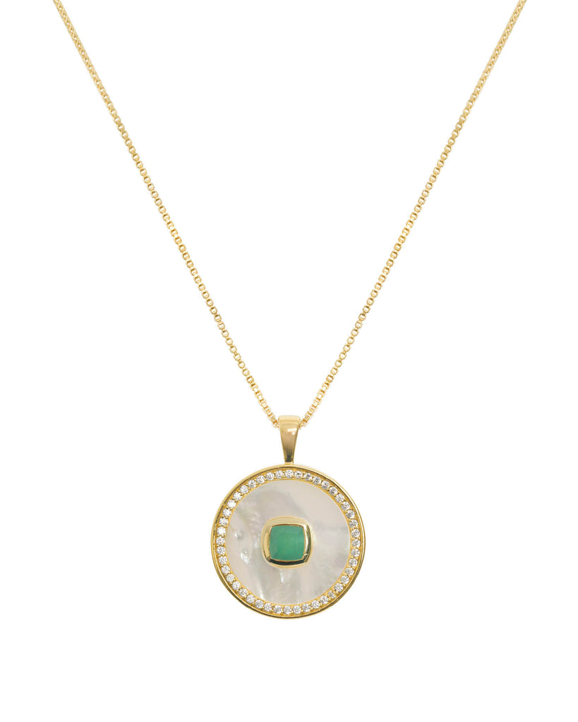 Emerald Mother Of Pearl Necklace