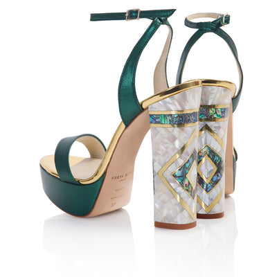 Arte Couture Green Shoes Back View Cut Out | Freya Rose 