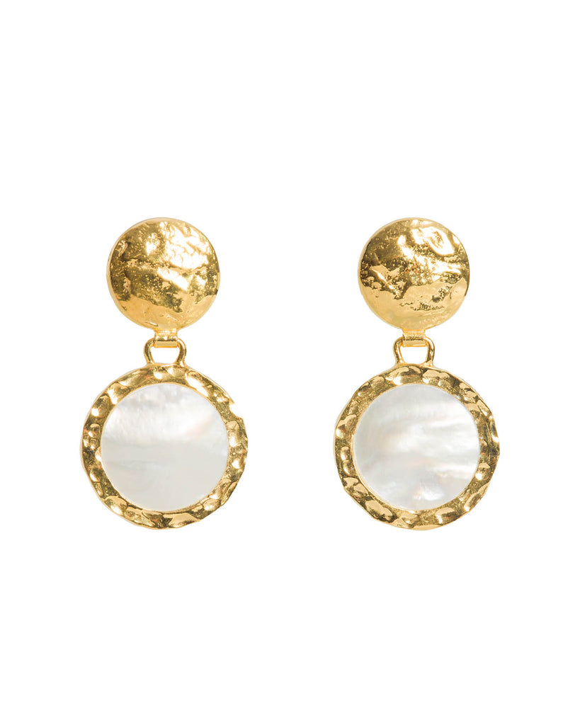 Forged Disc Drop Earrings