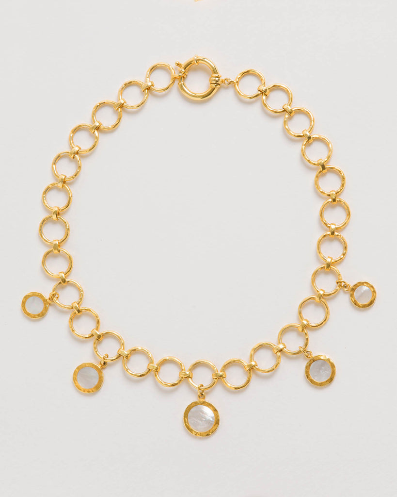 Forged Circular Necklace, Gold
