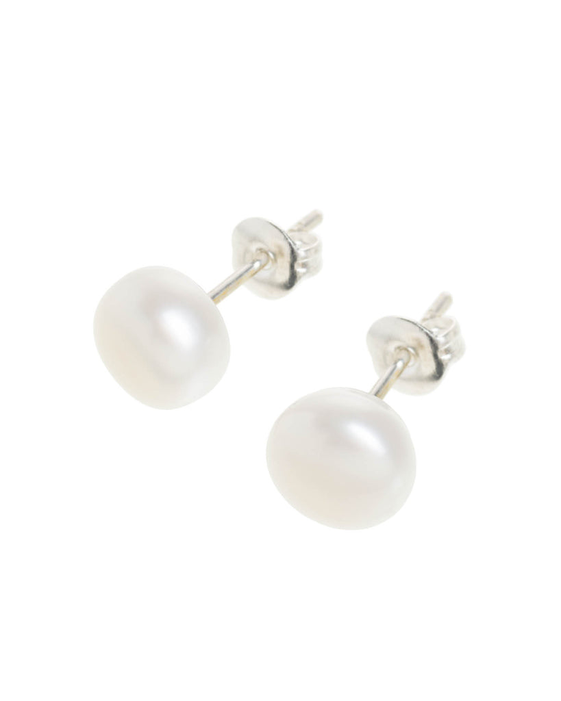 Fresh Water Pearl and Silver Stud Earrings