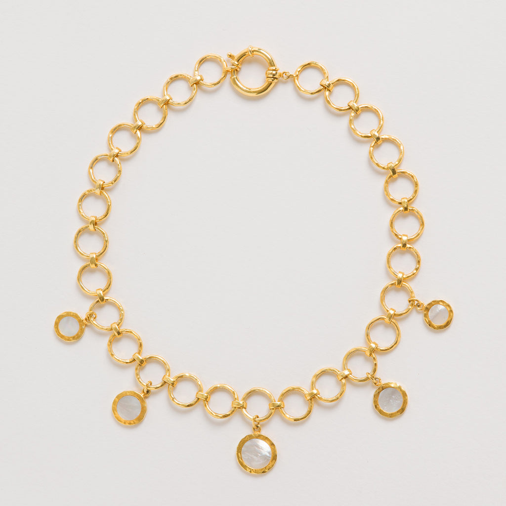 Forged Circular Necklace, Gold