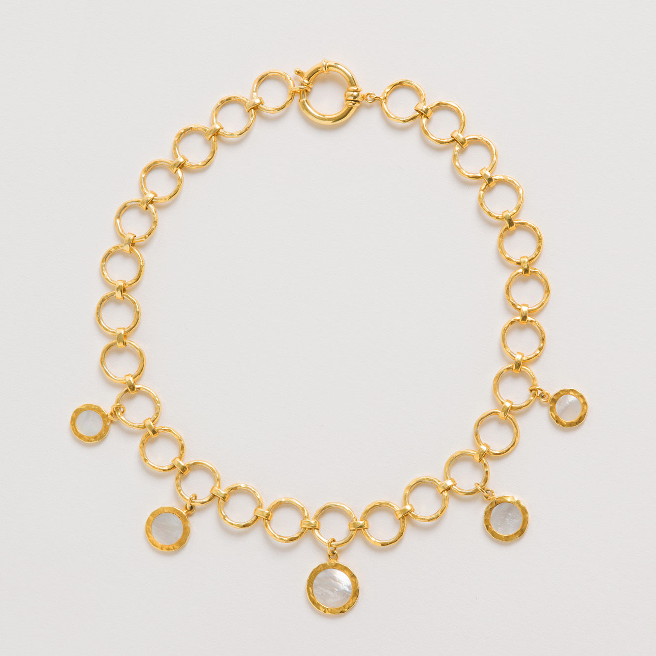 Forged Circular Necklace, Gold