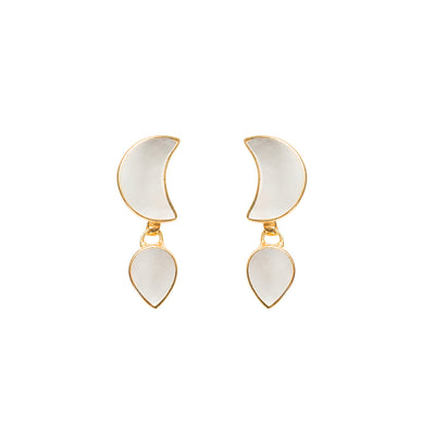 Petite Moon Earrings, Gold