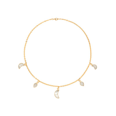 Petite Moon Necklace, Gold