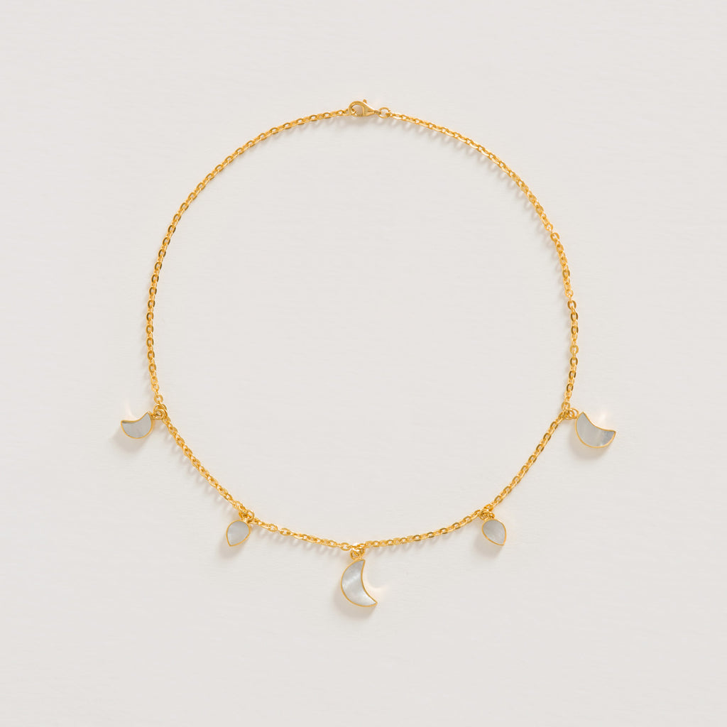 Petite Moon Necklace, Gold