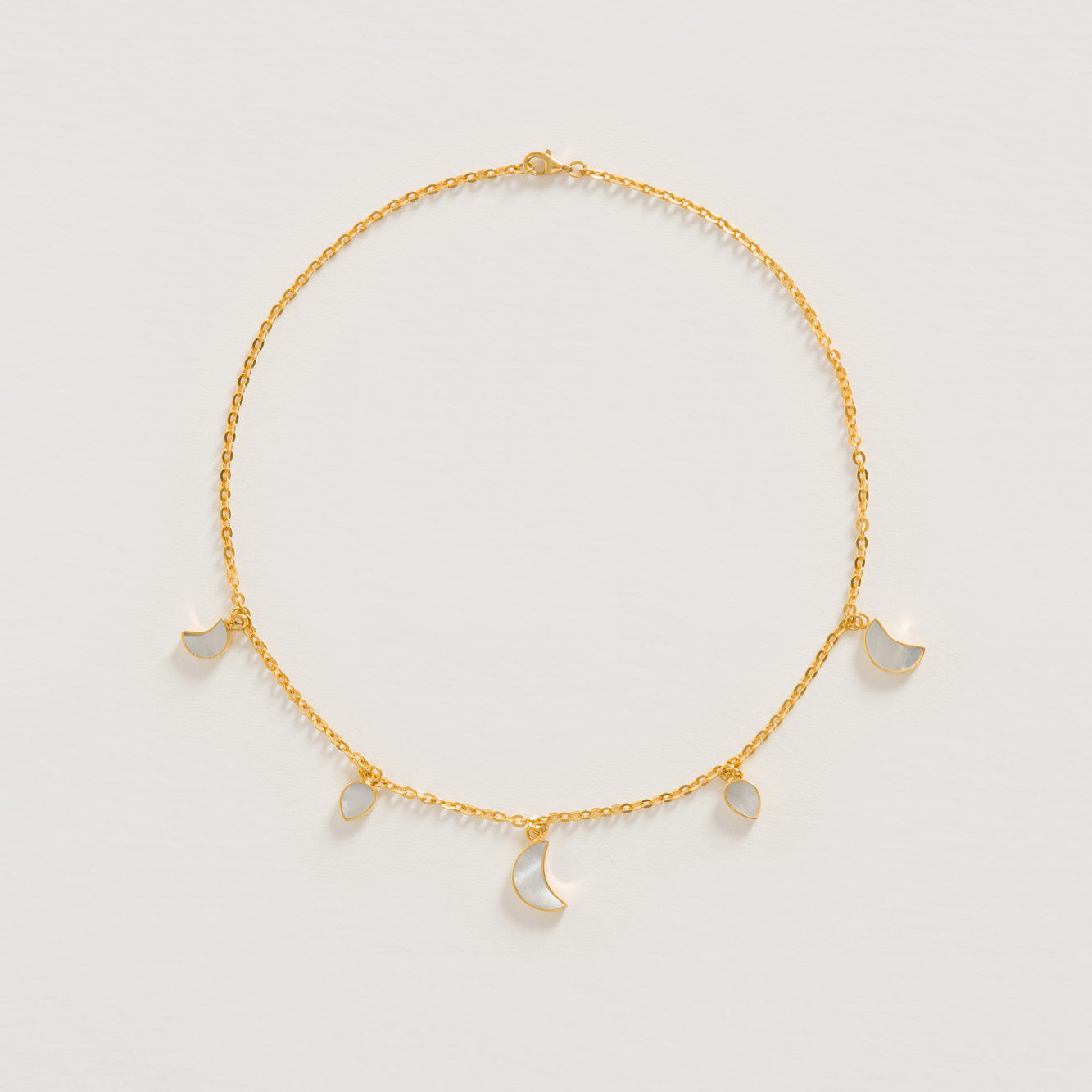 Petite Moon Necklace, Gold