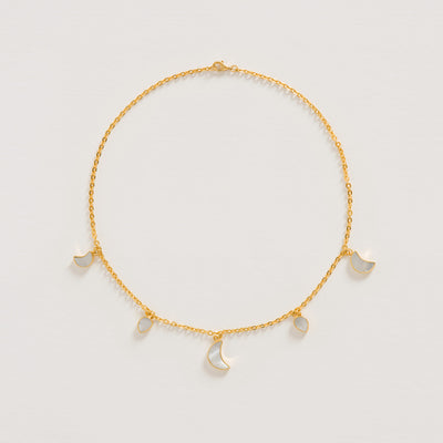 Petite Moon Necklace, Gold