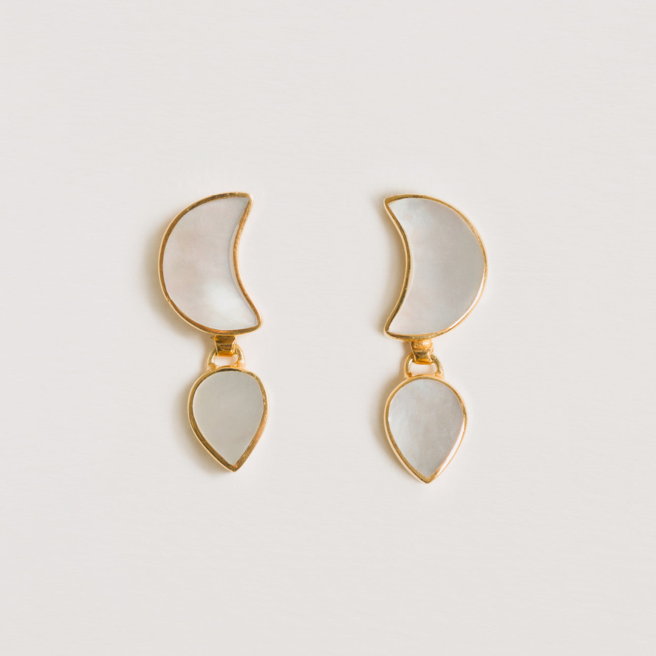 Petite Moon Earrings, Gold