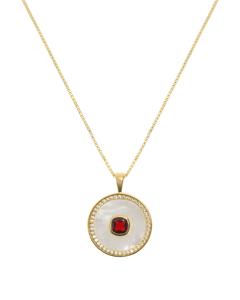 Garnet Mother Of Pearl Necklace