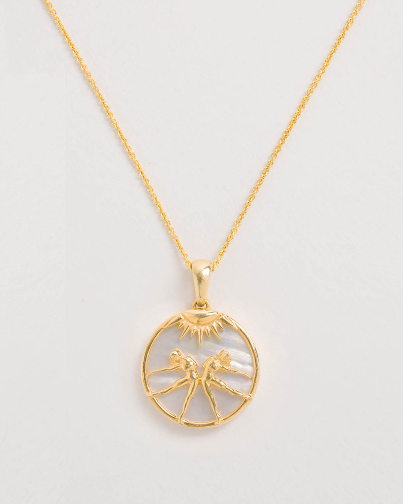 Gemini, Gold Zodiac Necklace