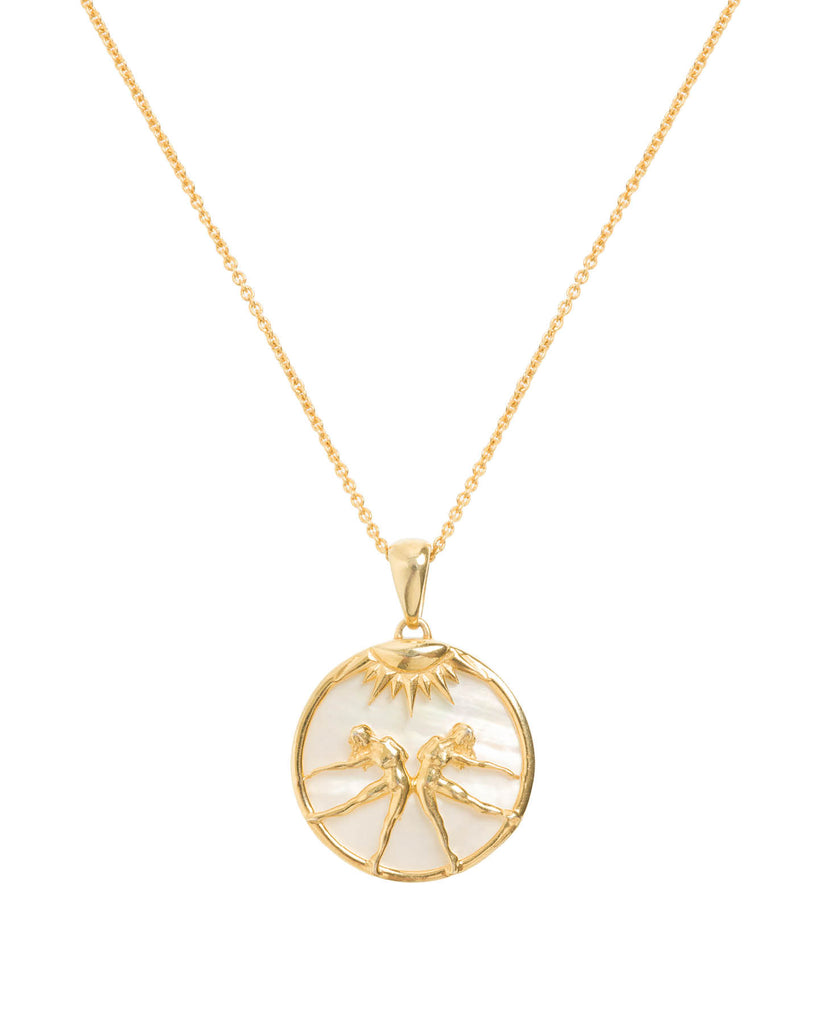Gemini, Gold Zodiac Necklace