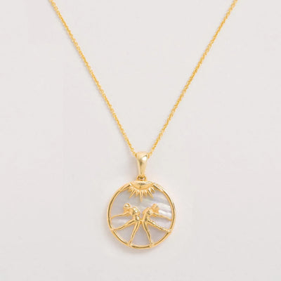 Gemini Gold Zodiac Necklace Cut Out