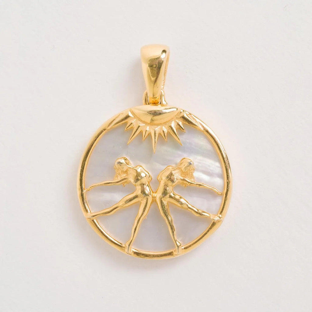 Gemini Gold Zodiac Necklace Cut Out