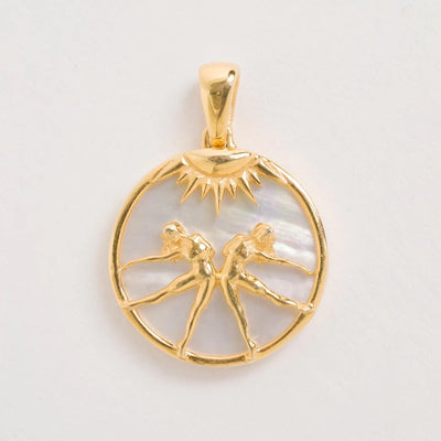 Gemini Gold Zodiac Necklace Cut Out