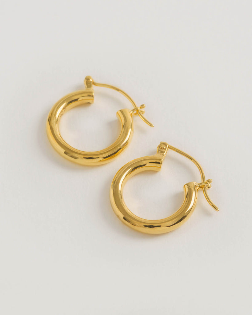 Gold Mini Hoops, 18ct gold mini hoop earrings by Freya Rose