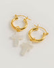 Gold Mini Hoops with Detachable Cross Charms