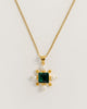 Green Quartz Cross Necklace