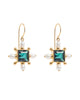 Green Quartz Cross Earrings