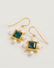 Green Quartz Cross Earrings