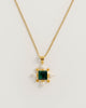 Green Quartz Cross Necklace
