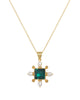 Green Quartz Cross Necklace