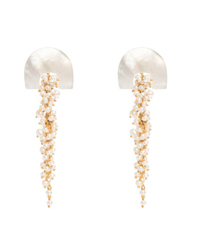 Hakuro Ivory Mother of Pearl and Pearl Long Drops