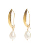 Hammered Gold Baroque Pearl Earrings