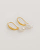 Hammered Gold Baroque Pearl Earrings