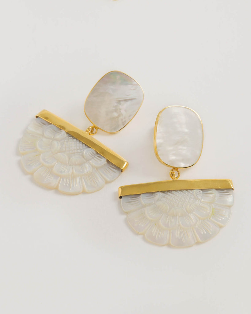 Hand Carved Mother of Pearl Rose Drops