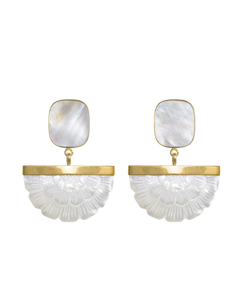Hand Carved Mother of Pearl Rose Drops