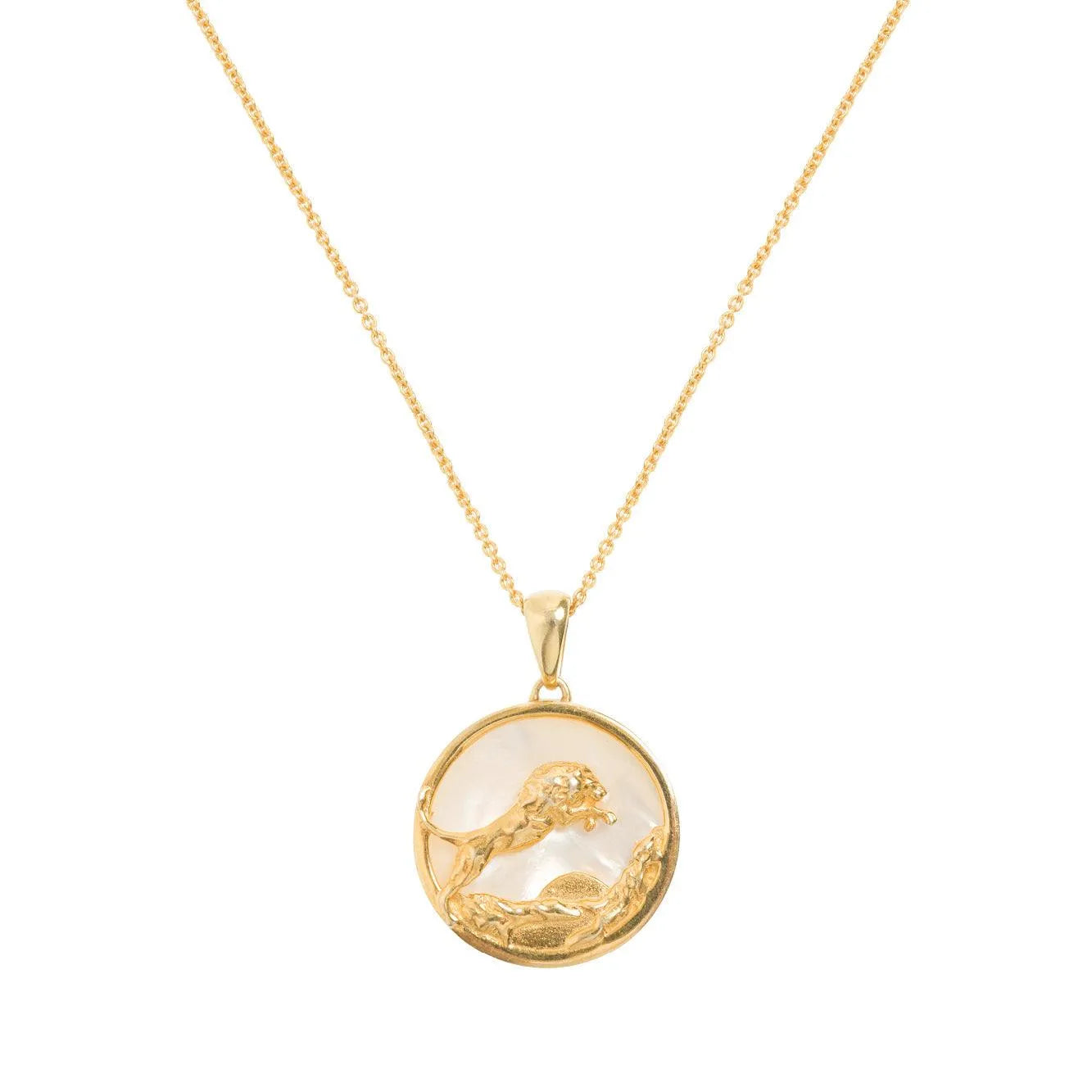 Leo Gold Zodiac Necklace Cut Out