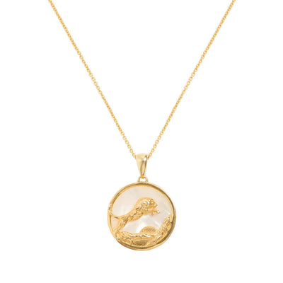 Leo Gold Zodiac Necklace Cut Out