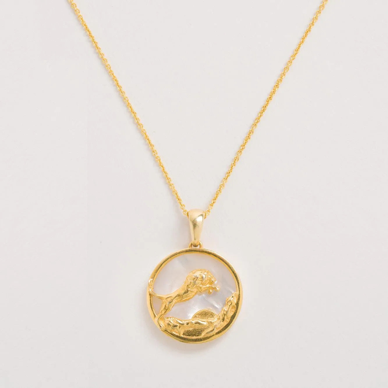 Leo, Gold Zodiac Necklace Freya Rose - Main Image