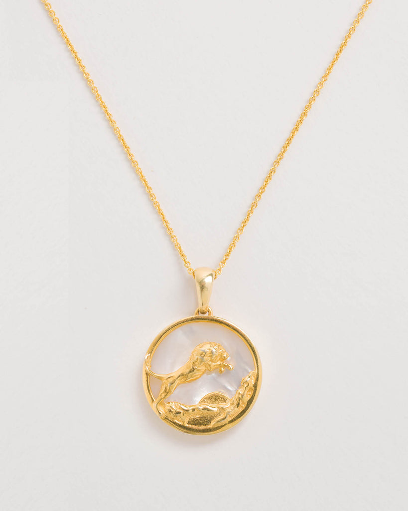 Leo, Gold Zodiac Necklace