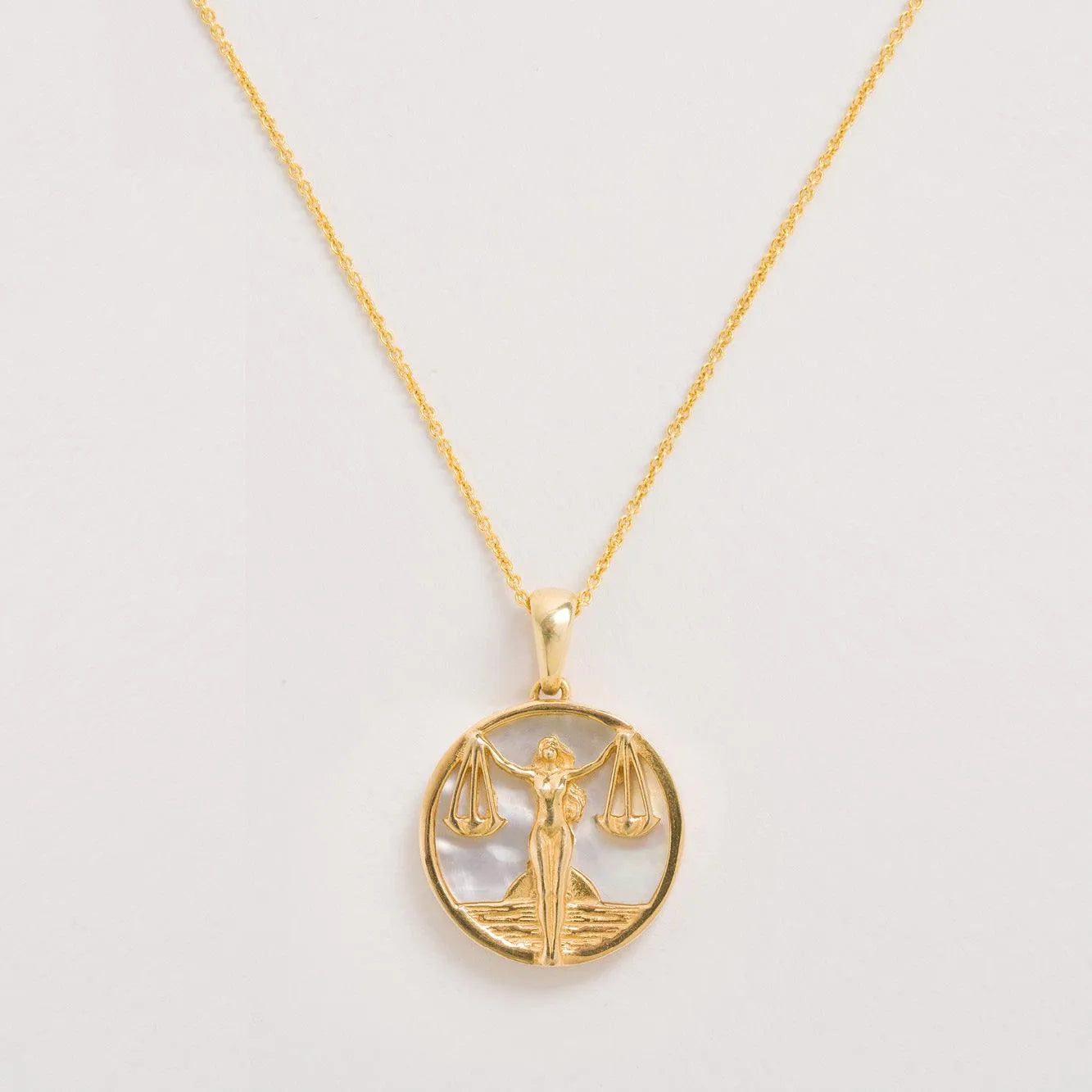 Libra, Gold Zodiac Necklace Freya Rose - Main Image